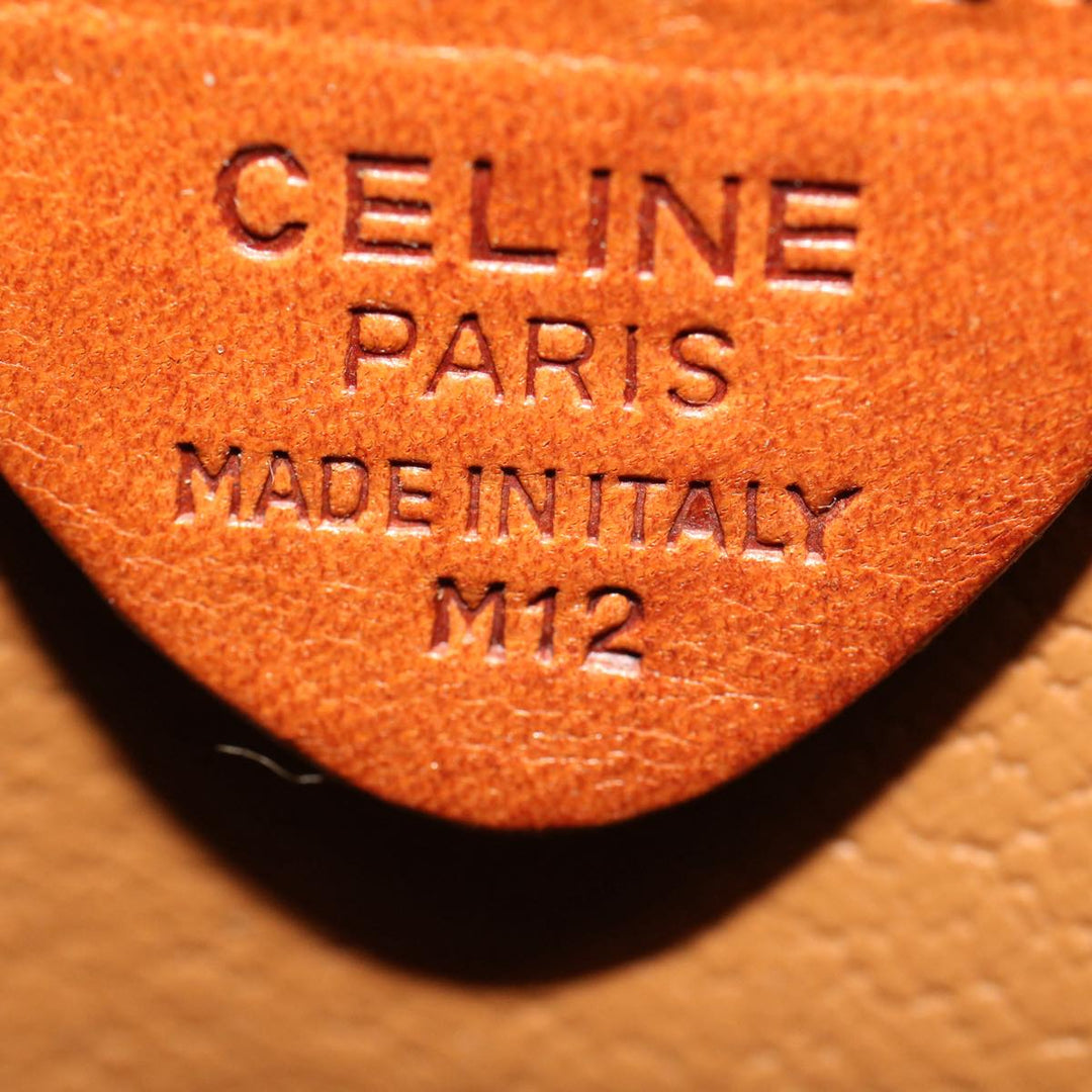 Celine Macadam Canvas Shoulder Bag PVC Leather Brown  50775
