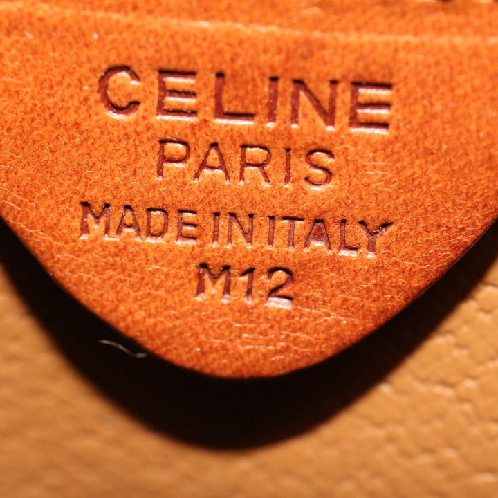 Celine Macadam Canvas Shoulder Bag PVC Leather Brown  50775