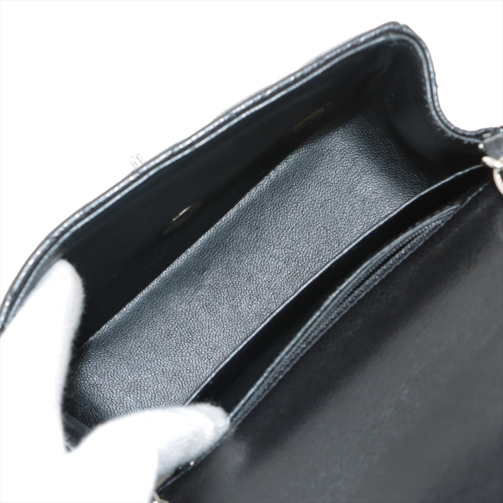 Top Quality Chanel Mini Matrasse Caviar S Single Flap Single Chain Bag Black Silver  19th