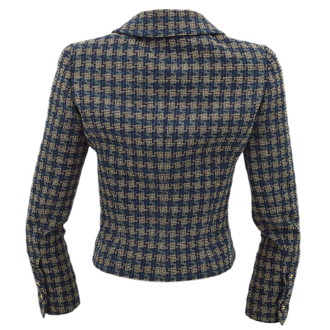 Top Quality Chanel Single Breasted Jacket Navy 95A #36