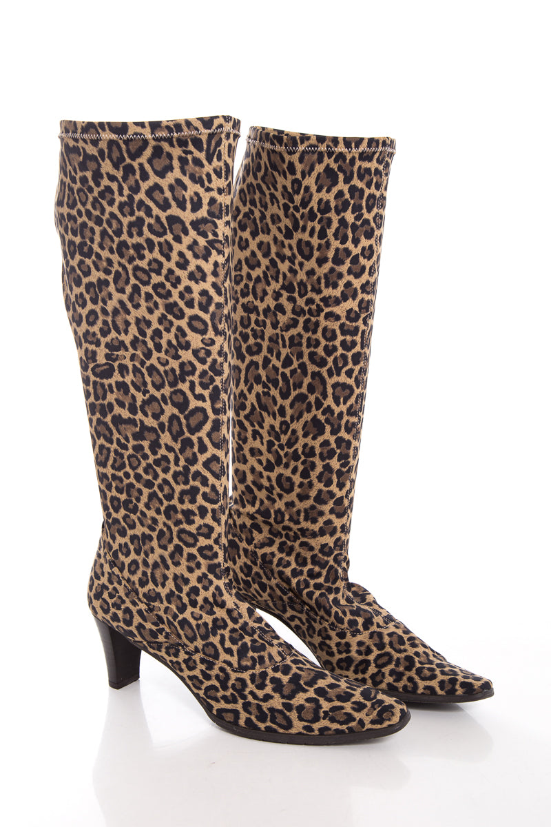 Vaneli Leopard Print Boots SZ 10