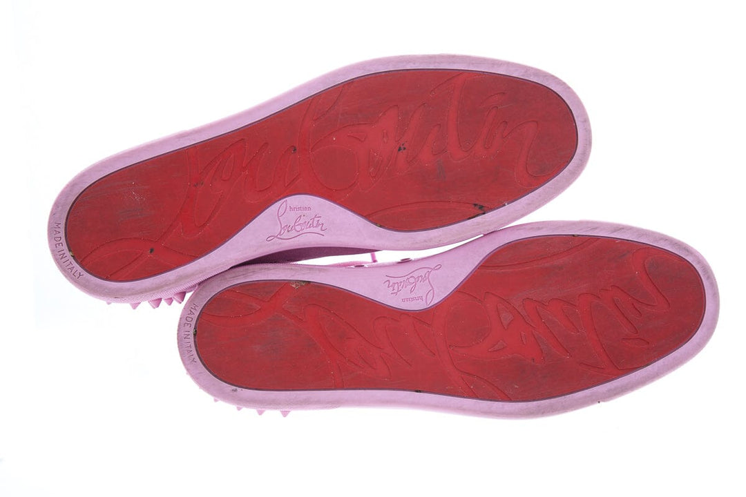 Christian Louboutin Pink Lace Up Sneakers SZ 40