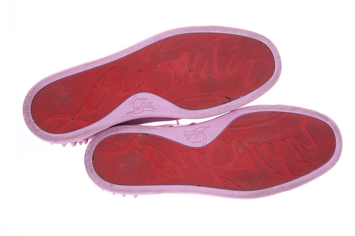 Christian Louboutin Pink Lace Up Sneakers SZ 40