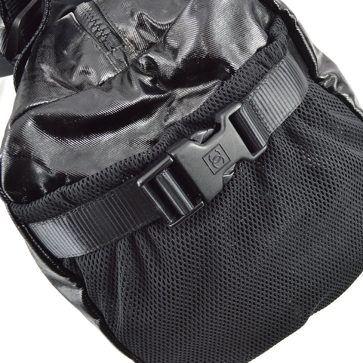 Top Quality Chanel Black Vinyl Sport Line Duffle Gym Bag