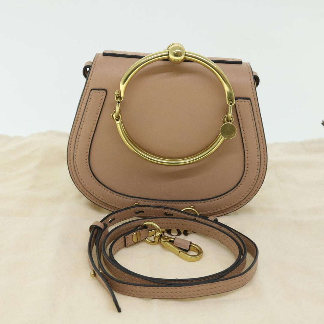 Chloe Small Bracelet Bag Hand Bag Leather 2way Beige 51030