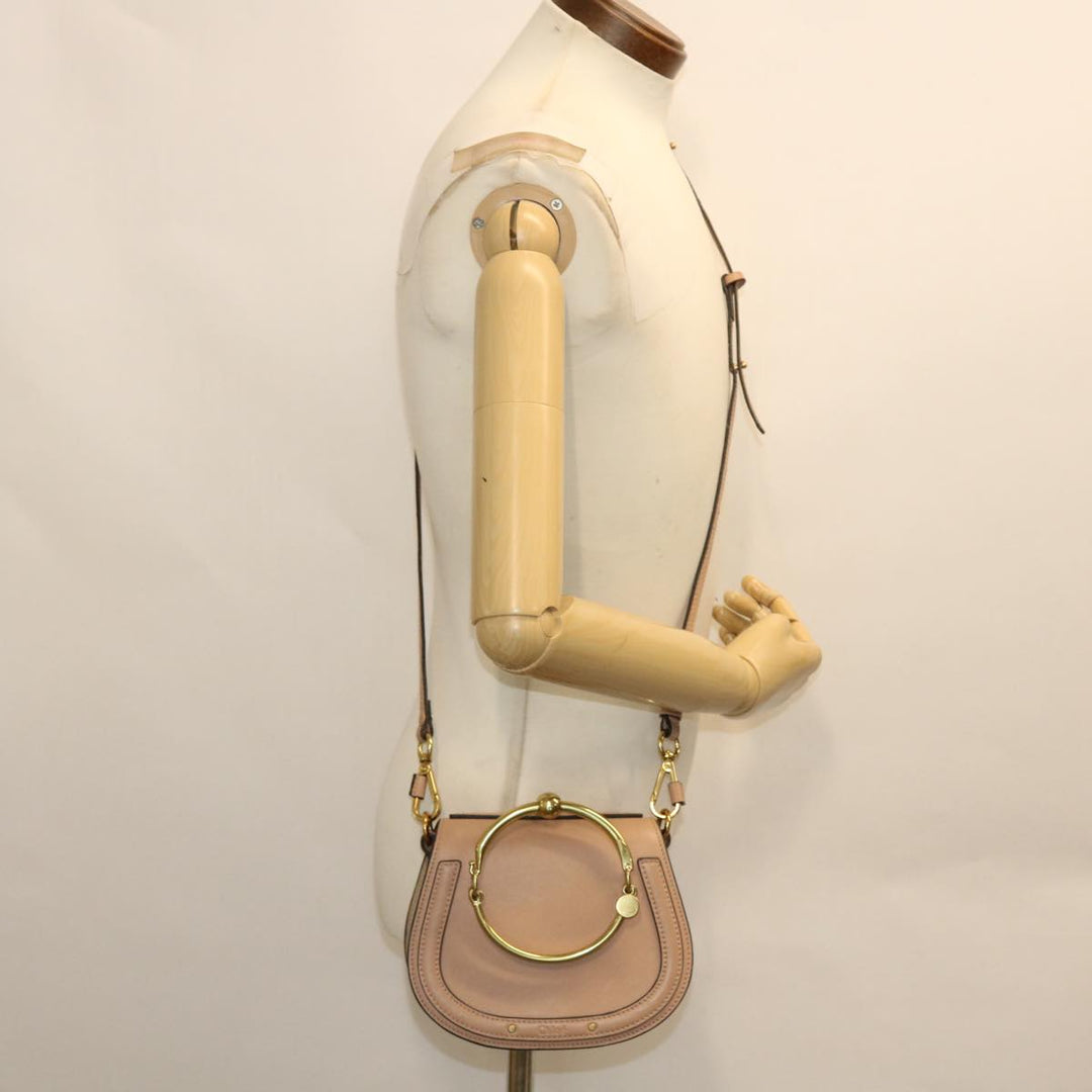 Chloe Small Bracelet Bag Hand Bag Leather 2way Beige 51030