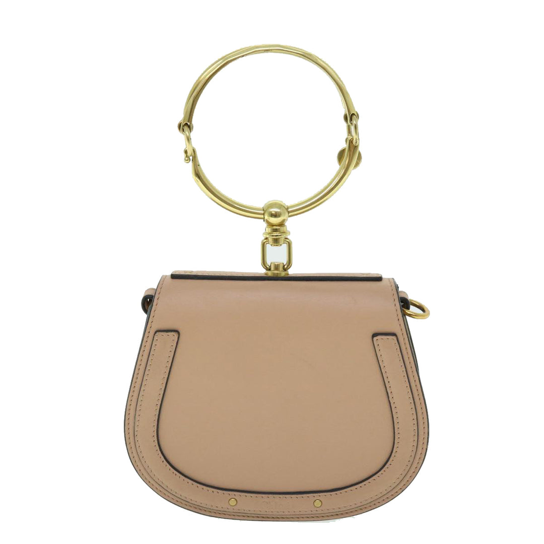 Chloe Small Bracelet Bag Hand Bag Leather 2way Beige 51030