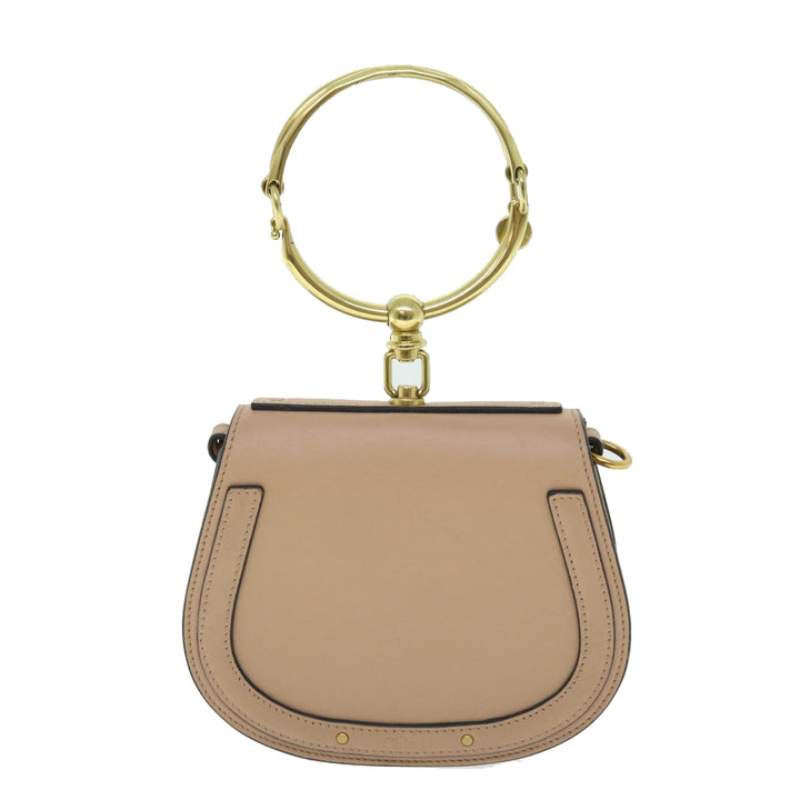 Chloe Small Bracelet Bag Hand Bag Leather 2way Beige 51030