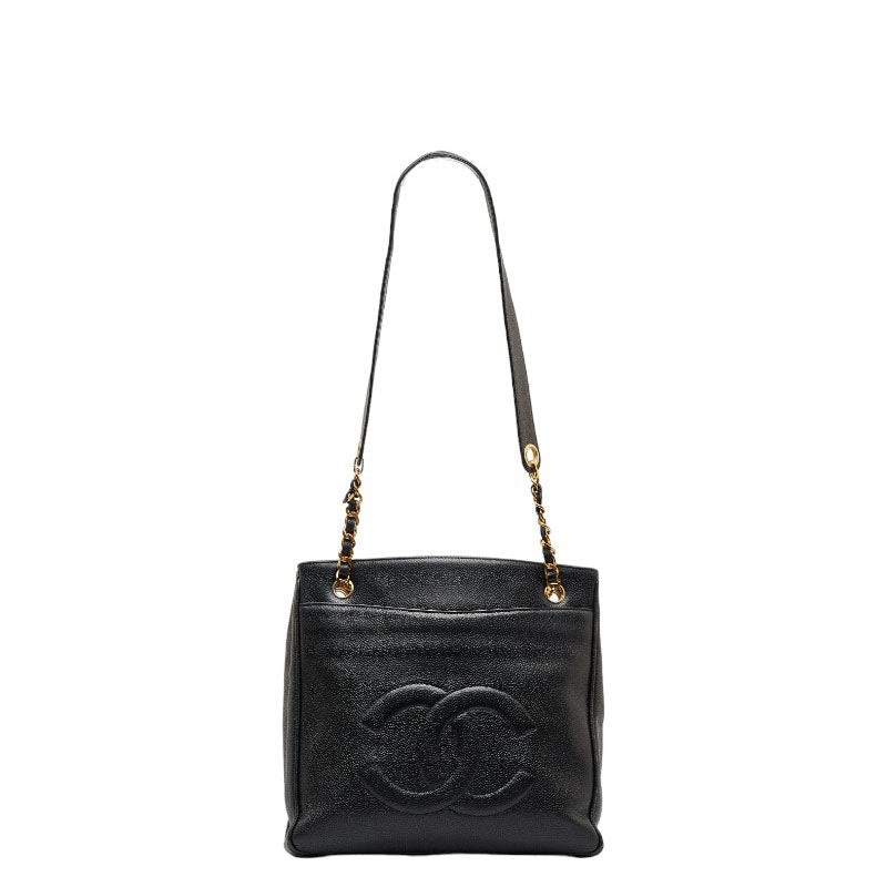 Top Quality Chanel Cocomark Gold  Chain houlder Bag  Bag Black Caviar S  CHANEL