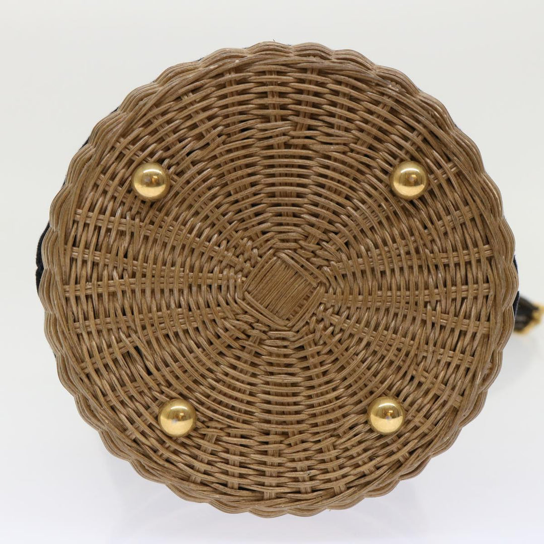 CHRISTIAN Top quality Dior Basket Bag Trotter Canvas Shoulder Bag Rattan Blue Auth 51270A