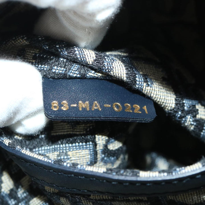 CHRISTIAN Top quality Dior Basket Bag Trotter Canvas Shoulder Bag Rattan Blue Auth 51270A