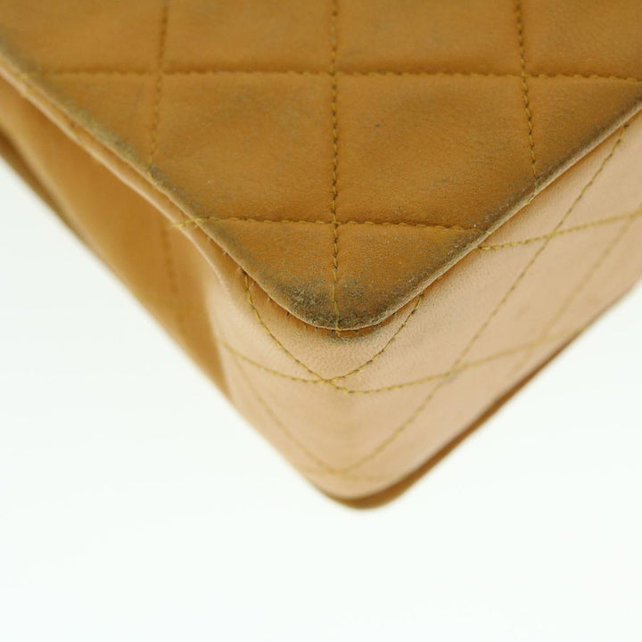 Top Quality Chanel Matelasse Turn Lock Chain Shoulder Bag Lamb Skin Orange CC Auth 51273A