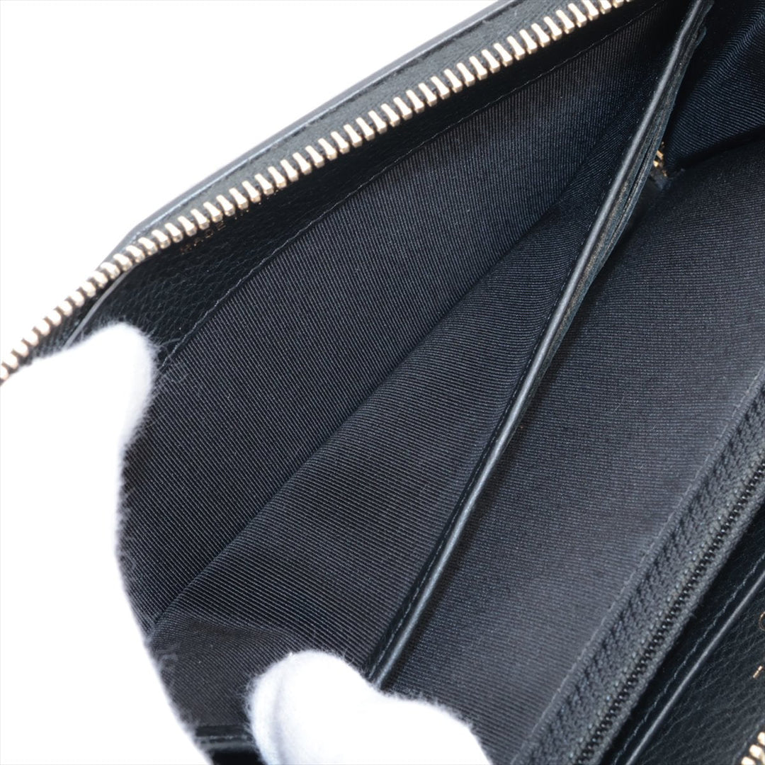 Top Quality Chanel Coco Charm Leather x Stalls Round  Wallet Black Gold