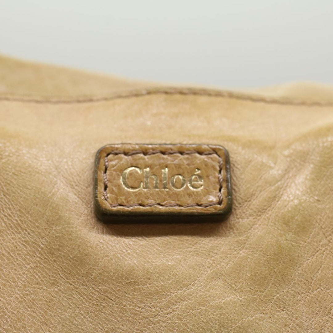 Chloe Etel Hand Bag Leather Beige 51467