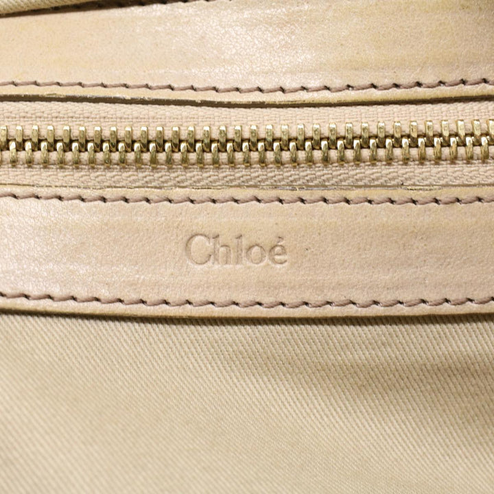 Chloe Etel Hand Bag Leather Beige 51467