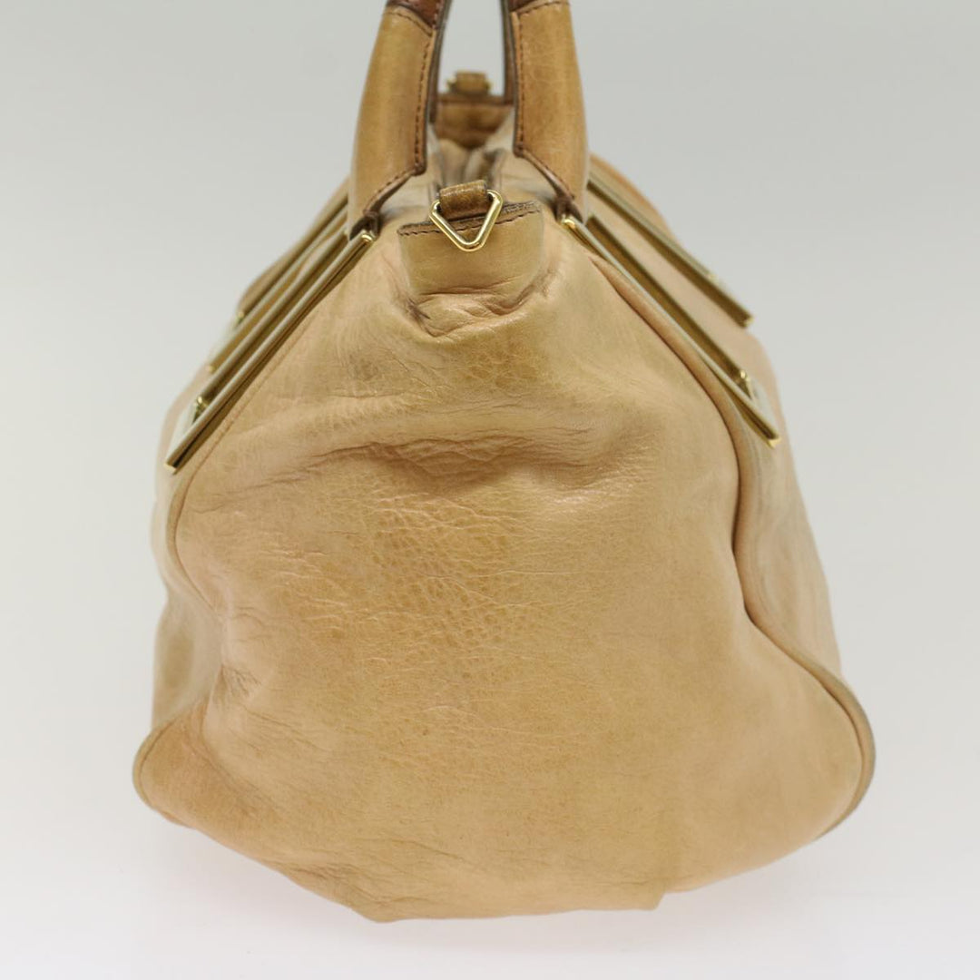 Chloe Etel Hand Bag Leather Beige 51467