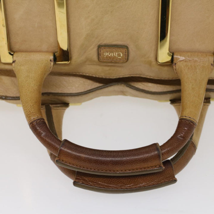 Chloe Etel Hand Bag Leather Beige 51467