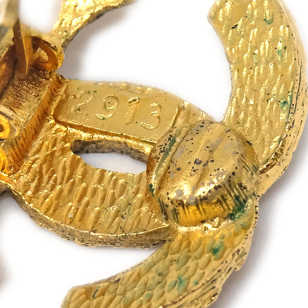 Top Quality Chanel Woven CC Earrings Clip-On Gold 2913