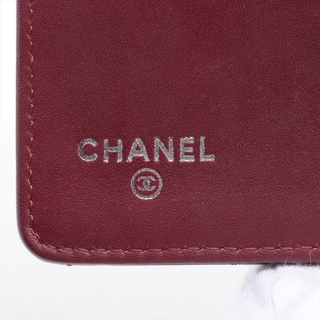Top Quality Chanel Coco Patent Leather Wallet Bordeaux Silver  18th