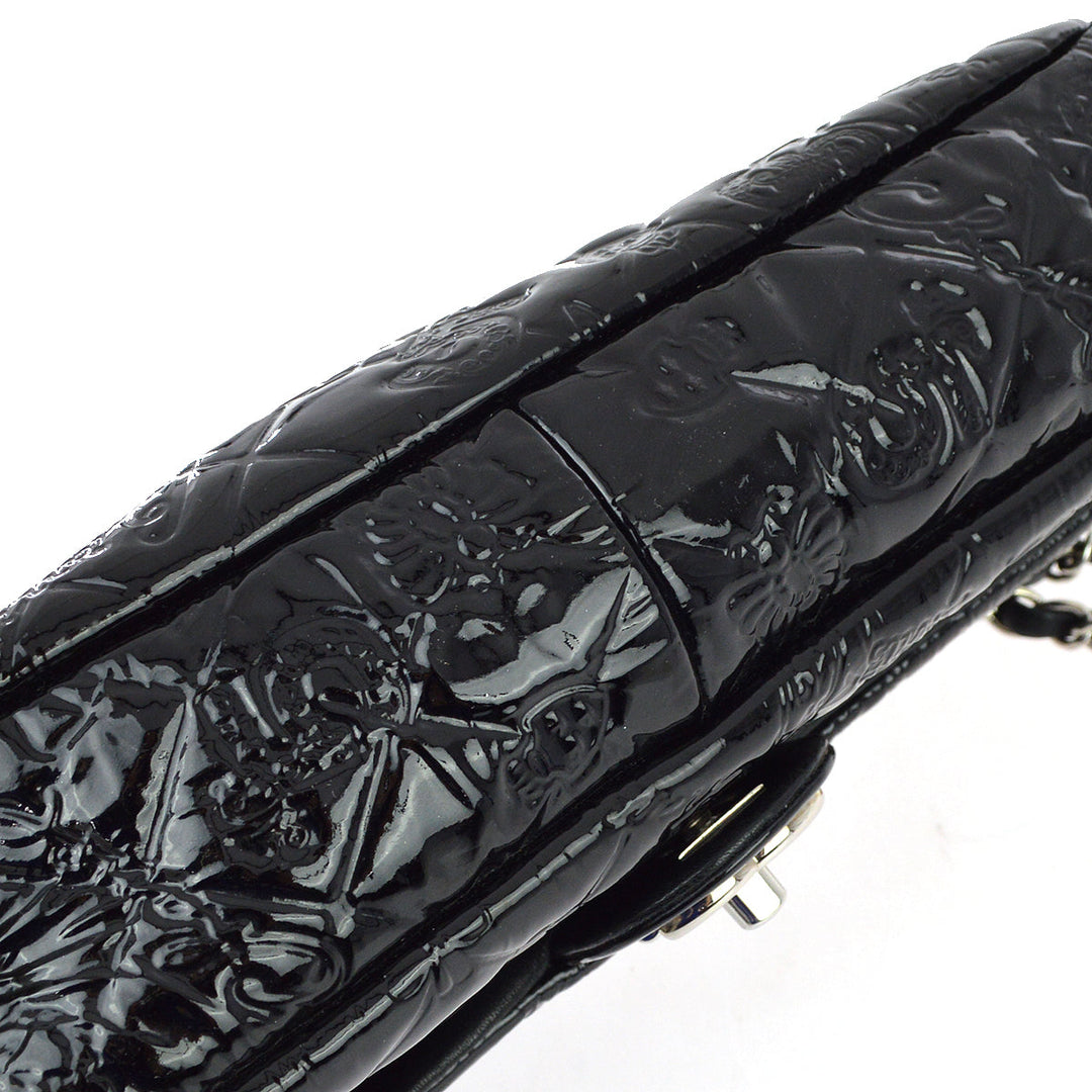 Top Quality Chanel * Black Patent Leather Icon Single Flap Shoulder Bag