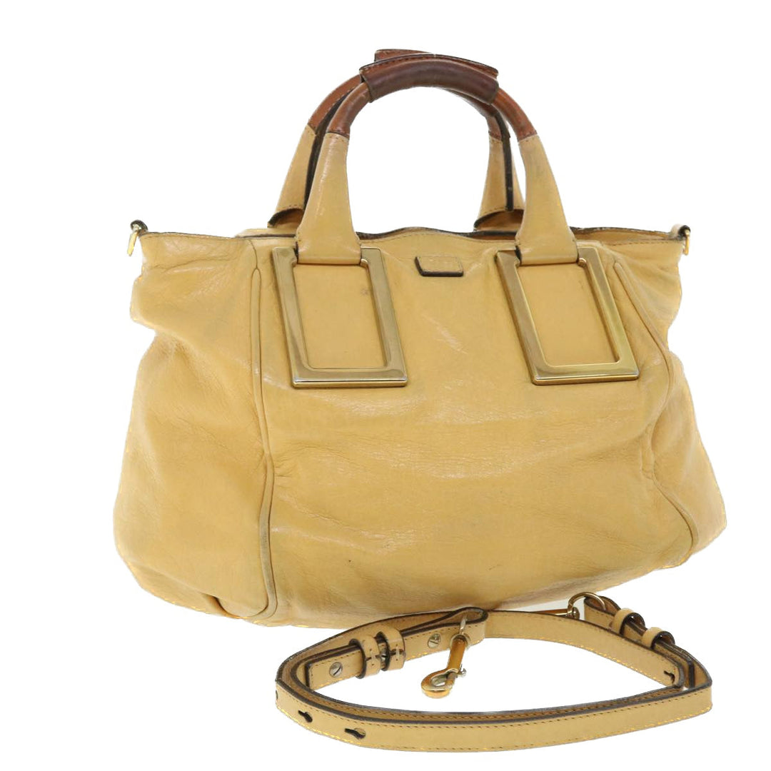Chloe Etel Hand Bag Leather 2way Yellow 51664