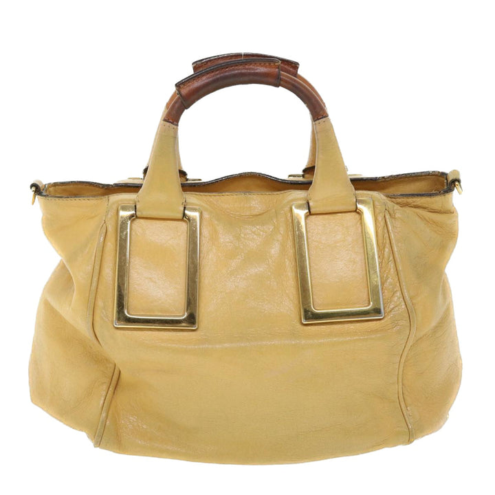 Chloe Etel Hand Bag Leather 2way Yellow 51664