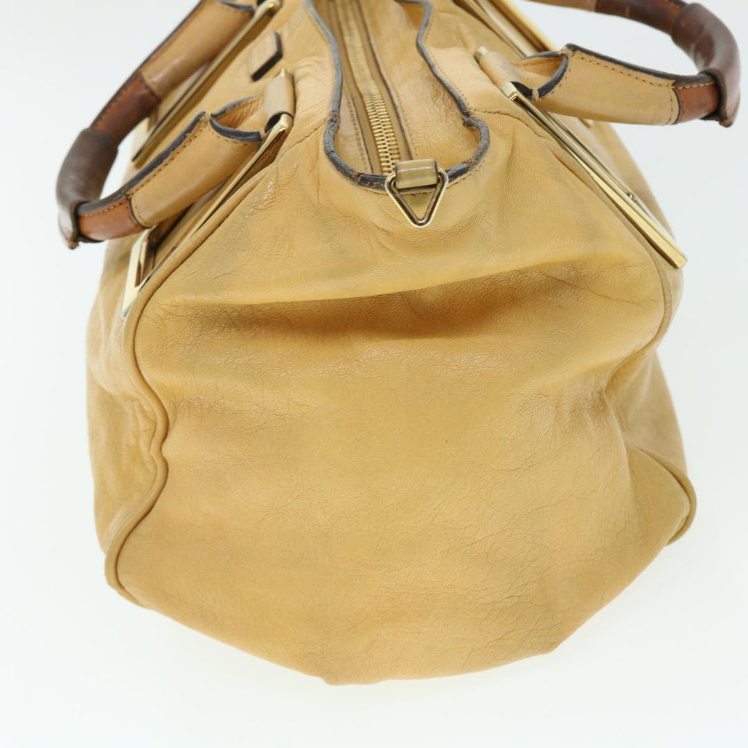 Chloe Etel Hand Bag Leather 2way Yellow 51664