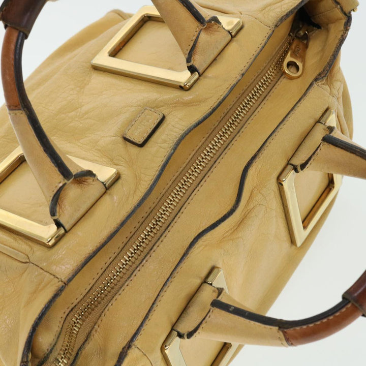 Chloe Etel Hand Bag Leather 2way Yellow 51664