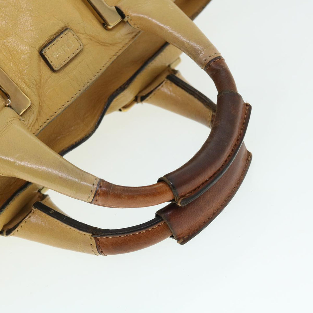 Chloe Etel Hand Bag Leather 2way Yellow 51664