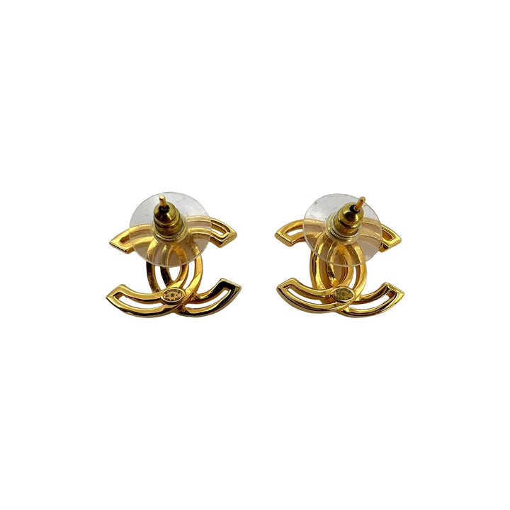Top Quality Chanel Gold Interlocking CC Earrings
