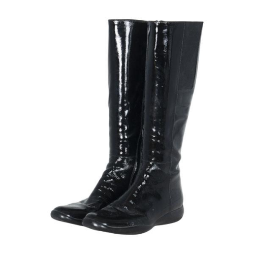 Prada Sport Patent Leather Mid-Calf Boots