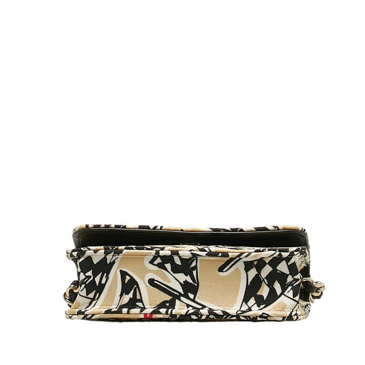 Top Quality Chanel Checker Flag Year-End  Mini Chain houlder Bag Beige Multicolor Canvas  CHANEL
