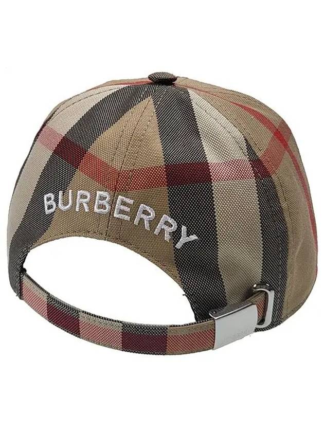 Burberry Embroidered Logo Check Cotton Ball Cap Beige