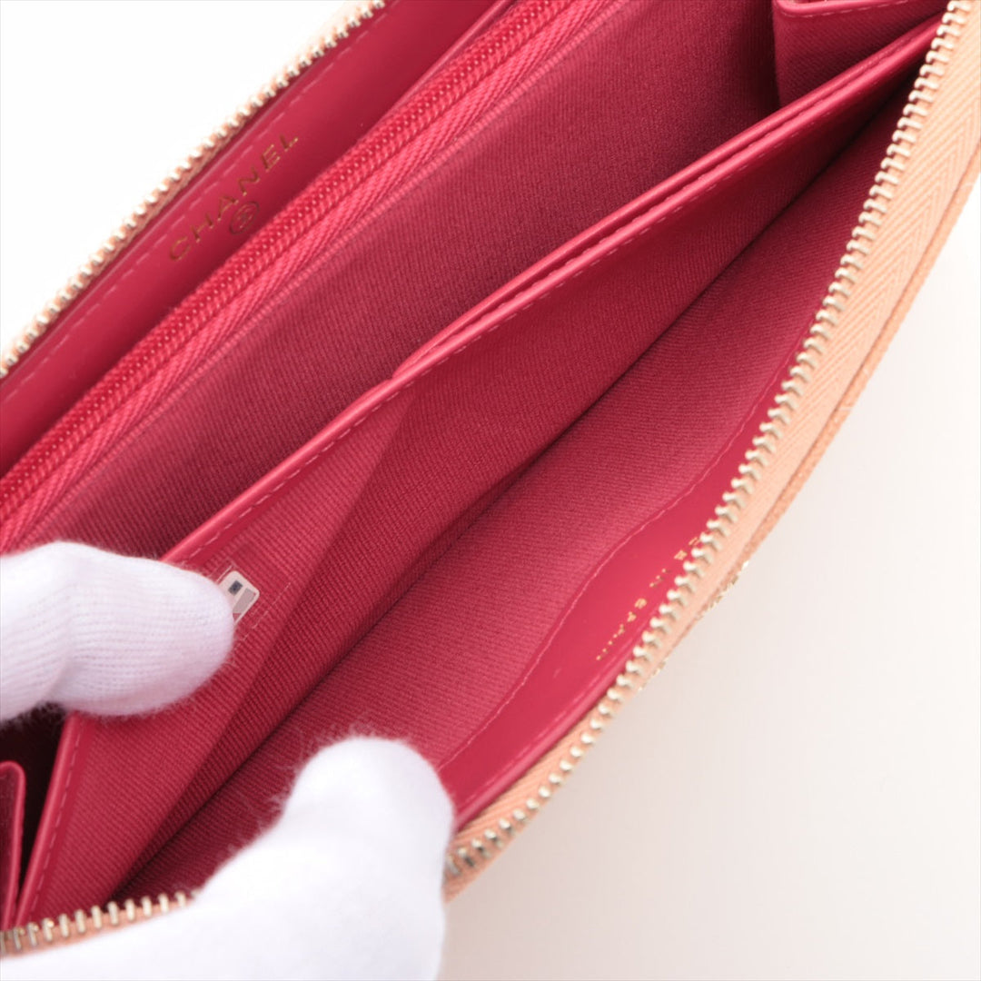 Top Quality Chanel Matrasse Caviar S Round  Wallet Pink Random