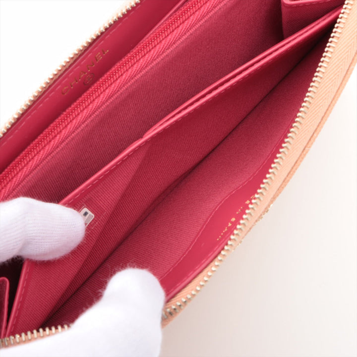 Top Quality Chanel Matrasse Caviar S Round  Wallet Pink Random