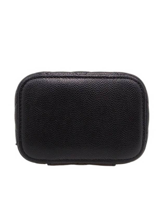AP1340 Black Caviar Skin Vanity Gold Mini Chain Cross Bag Chanel