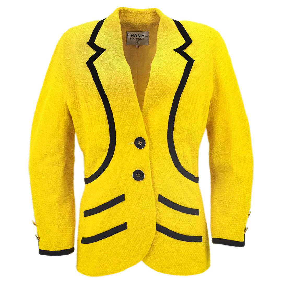 Top Quality Chanel Single Breasted Jacket Yellow #42