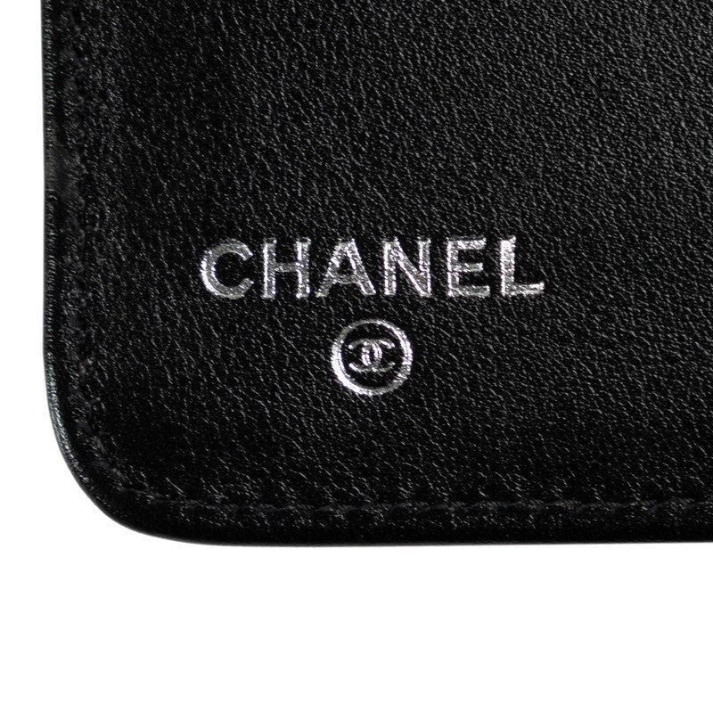 Top Quality Chanel Double Folded Wallet Caviar Skin Black Lady Frog