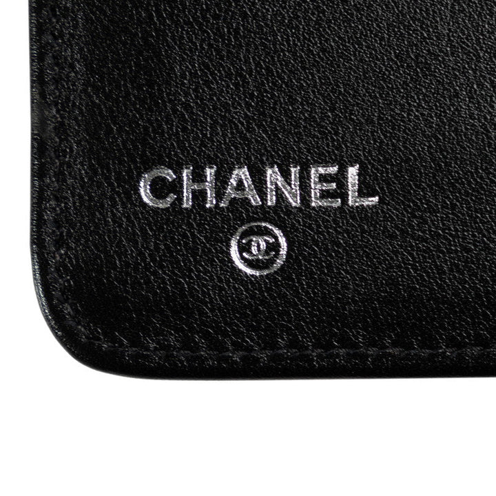 Top Quality Chanel Double Folded Wallet Caviar Skin Black Lady Frog