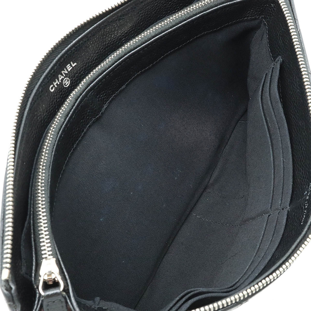Top Quality Chanel Top Quality Chanel Cocomark Mattress Cracksack Second Bag Multiport Caviar S Leather Black Black Blumin