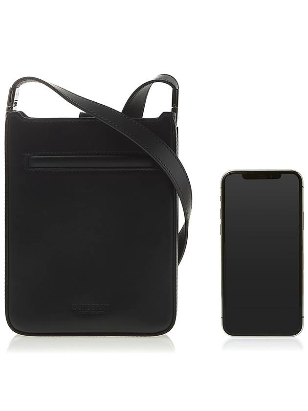 Burberry Olympia Embossed Logo Mini Leather Cross Bag Black