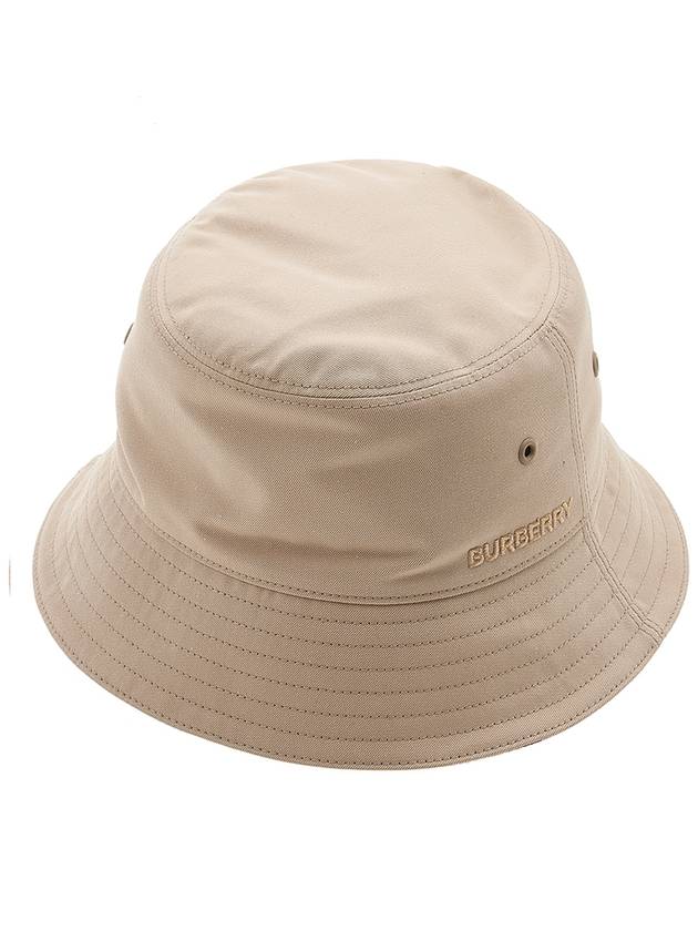 Burberry Embroidered Logo Cotton Gabardine Bucket Hat Honey