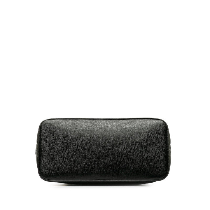 Top Quality Chanel Matrases Medallion   ilver  Tooth Bag Shoulder Bag Black Caviar S Leather  CHANEL