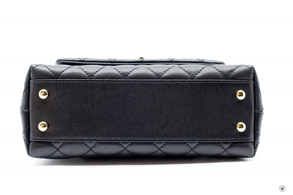 Top Quality Chanel A92990B05068 Coco Handle Black/burgundy Caviar Small Shoulder Bags Pbhw