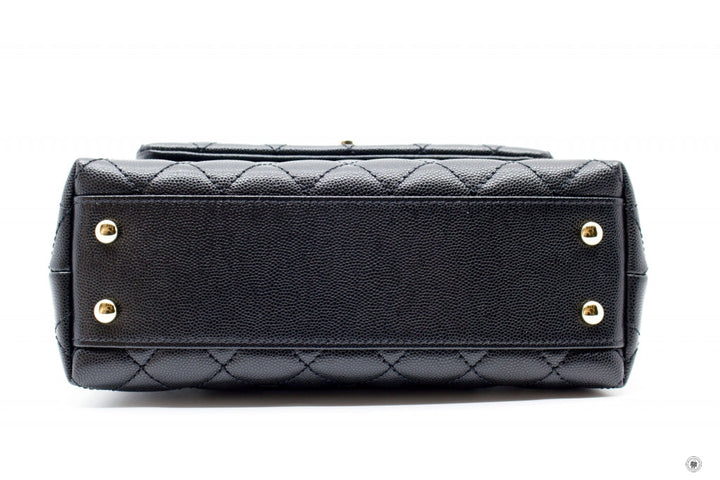 Top Quality Chanel A92990B05068 Coco Handle Black/burgundy Caviar Small Shoulder Bags Pbhw