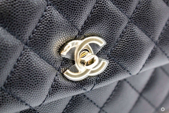 Top Quality Chanel A92990B05068 Coco Handle Black/burgundy Caviar Small Shoulder Bags Pbhw
