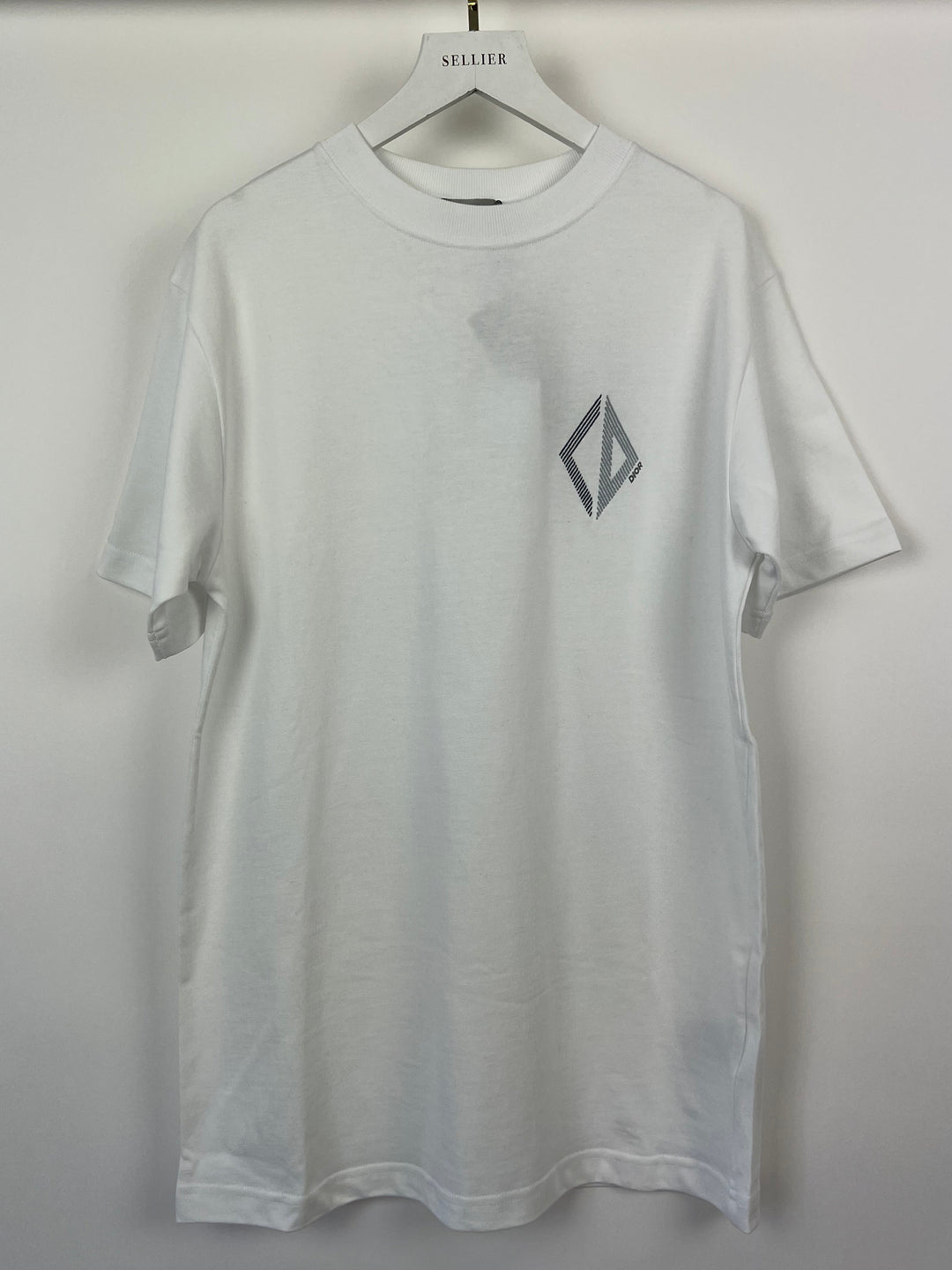 Christian Top quality Dior Menswear White "CD Diamond Logo" T-Shirt Size XXS (UK 32)