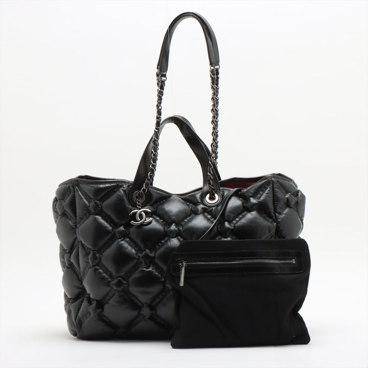 Top Quality Chanel Bubble Kilt Leather Chain Top Bag Black Gummetal Gold  23rd