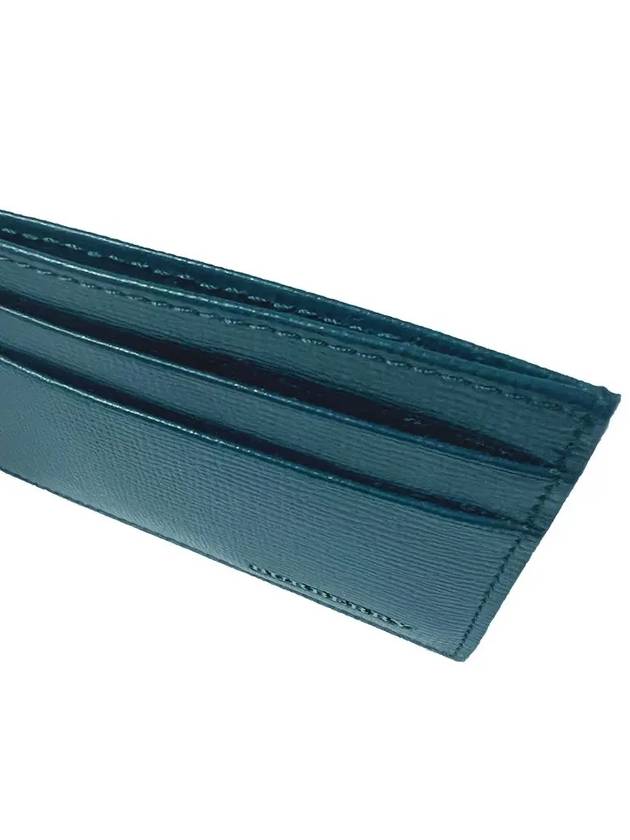 Burberry Sandon Metal Logo Card Wallet Green