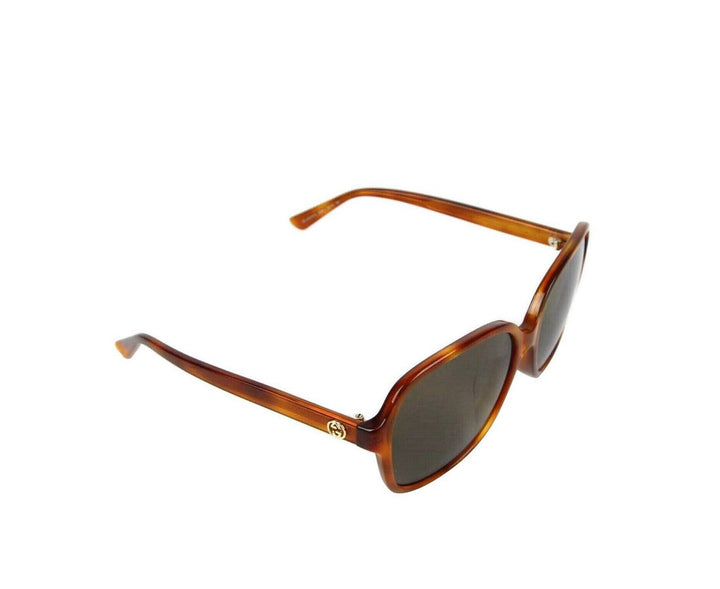 Gucci Women's Tortoise Acetate Square Sunglasses With GG Logo
